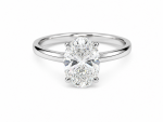 14K WHITE GOLD LAB GROWN OVAL SOLITAIRE RING