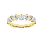 14K YELLOW GOLD LAB GROWN MARQUISE & ROUND DIAMOND BAND
