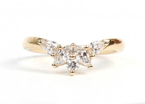 14K YELLOW GOLD LAB GROWN DIAMOND CURVED TIARA BAND