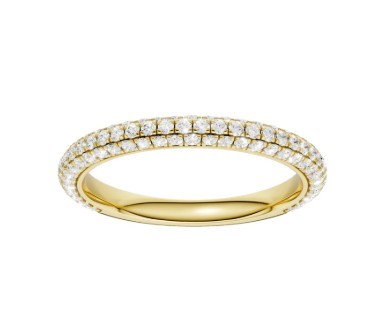 14K YELLOW GOLD LAB GROWN DIAMOND PAVE BAND .60CTW