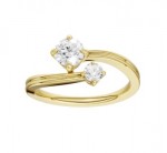 14K YELLOW GOLD 2 LAB GROWN DIAMOND BYPASS RING