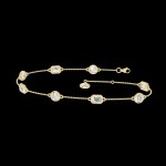 LAB GROWN 14K YELLOW GOLD BEZEL STATION BRACELET 2CTW