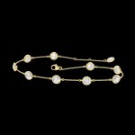 LAB GROWN 14K YELLOW GOLD BEZEL STAION BRACELET 2CTW