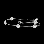 14K WHITE GOLD LAB CREATED DIAMOND STATION BRACELET 1.00 CTW