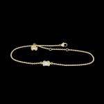 LAB GROWN 14K YELLOW GOLD EMERALD CUT BRACELET 1CTW