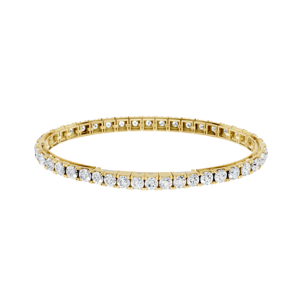 LAB GROWN 14K YELLOW GOLD ETERNITY TENNIS BRACELET 8ctw