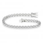 LAB GROWN 14K WHITE GOLD CROWN PRONG TENNIS BRACELET