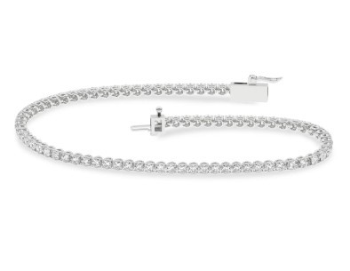 14K WHITE GOLD LAB GROWN DIAMOND TENNIS BRACELET 3CTW