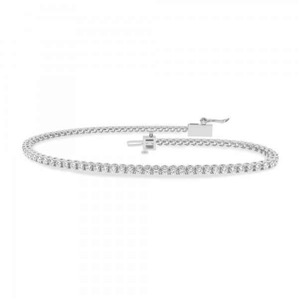 14K WHITE GOLD LAB GROWN DIAMOND TENNIS BRACELET 2CTW