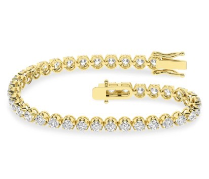 14K YELLOW GOLD LAB GROWN DIAMOND TENNIS BRACELET 5CTW