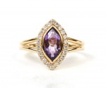 14K YELLOW GOLD DIAMOND & AMETHYST RING