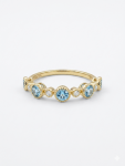 14K YELLOW GOLD DIAMOND & AQUAMARINE BAND