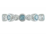 14K WHITE GOLD DIAMOND & BLUE TOPAZ RING