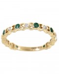 14K YELLOW GOLD DIAMOND AND EMERALD BAND