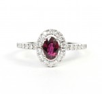 14K WHITE GOLD DIAMOND AND RUBY RING