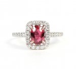 18K WHITE GOLD DIAMOND AND RUBY RING