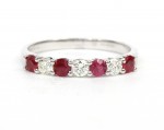 14K WHITE GOLD DIAMOND & RUBY BAND