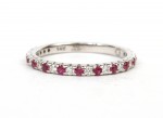14K WHITE GOLD DIAMOND & RUBY RING