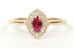 14K YELLOW GOLD DIAMOND & RUBY RING
