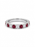 14K WHITE GOLD DIAMOND & RUBY BAND