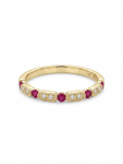 14K YELLOW GOLD DIAMOND & RUBY BAND