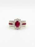 14K YELLOW GOLD DIAMOND & RUBY RING