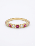 14K YELLOW GOLD DIAMOND & RUBY BAND