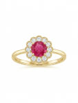 14K YELLOW GOLD DIAMOND & RUBY RING