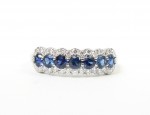 14K White Gold 3/8Ctw Diamond 3/4Ctw Sapphire Ring