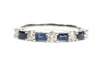 14K WHITE GOLD SAPPHIRE AND DIAMOND BAND