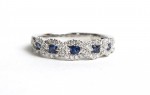14K WHITE GOLD DIAMOND AND SAPPHIRE RING