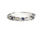 14K WHITE GOLD DIAMOND AND SAPPHIRE BAND