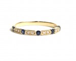 14K YELLOW GOLD DIAMOND AND SAPPHIRE BAND