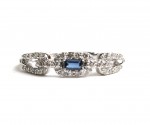 14K WHITE GOLD DIAMOND AND SAPPHIRE RING