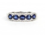 14K WHITE GOLD DIAMOND AND SAPPHIRE RING