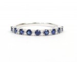 14K WHITE GOLD DIAMOND AND SAPPHIRE BAND