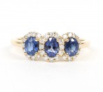 14K YELLOW GOLD DIAMOND AND SAPPHIRE RING