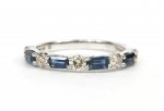 14K WHITE GOLD DIAMOND & SAPPHIRE BAND