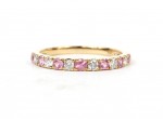 14K YELLOW GOLD DIAMOND & PINK SAPPHIRE BAND