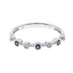 10K WHITE GOLD DIAMOND AND SAPPHIRE BAND