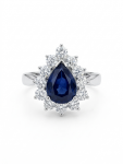 14K WHITE GOLD DIAMOND AND SAPPHIRE RING