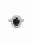 18K WHITE GOLD DIAMOND & SAPPHIRE RING
