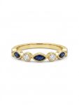 14K YELLOW GOLD DIAMOND & SAPPHIRE BAND