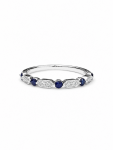14K WHITE GOLD DIAMOND & SAPPHIRE BAND