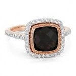 14Kp .29Ctw Diamond 2.43Ct Smoky Quartz Ring