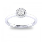 14K White Gold .05Ctw Diamond And .33Ct White Sapphire Ring