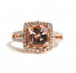 14K ROSE GOLD DIAMOND AND MORGANITE RING