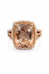 14K ROSE GOLD DIAMOND AND MORGANITE RING
