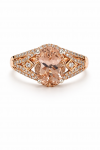 14K ROSE GOLD DIAMOND AND MORGANITE RING