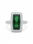 PLATINUM DIAMOND & GREEN TOURMALINE RING